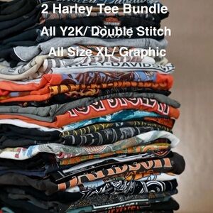 MYSTERY VINTAGE Harley Davidson 2 Tees BUNDLE Random/ All Y2K/ Size L/ XL #Biker